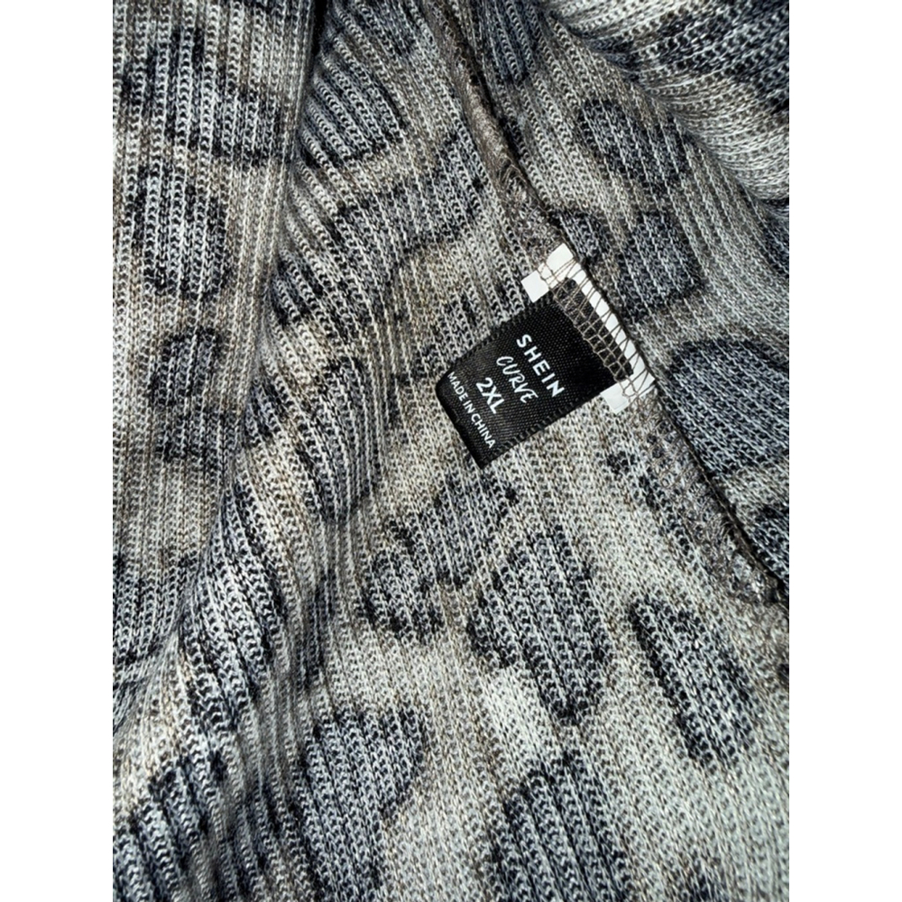 Women's SHEIN Plus Long Sleeve Thermal 2X Brown Black Leopard Print - Picture 3 of 4